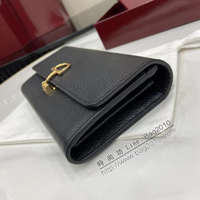 Gucci專櫃古馳最新款Softbit系列大號半馬銜扣翻蓋長錢包 jh2964型號：828147